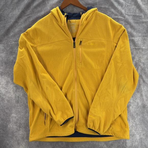L.L. Bean Other - LL Bean Polartec Windbloc Fleece Hoodie Jacket Mens XXL Full Zip Yellow 251298